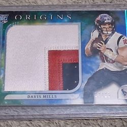 Houston Texans Davis Mills 03/25 Jersey Patch Card Number Name