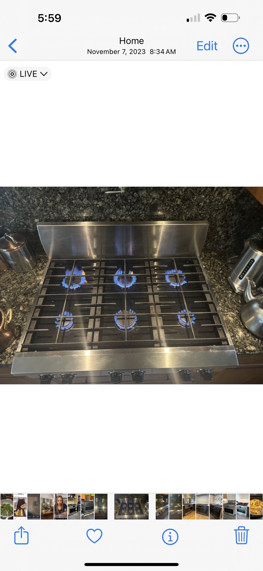 Kitchen Aid 36” Range