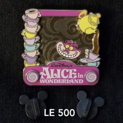 Disney Cheshire Cat Pin LE 500 Mad Tea Cups Party Alice in Wonderland Ride Park Pack
