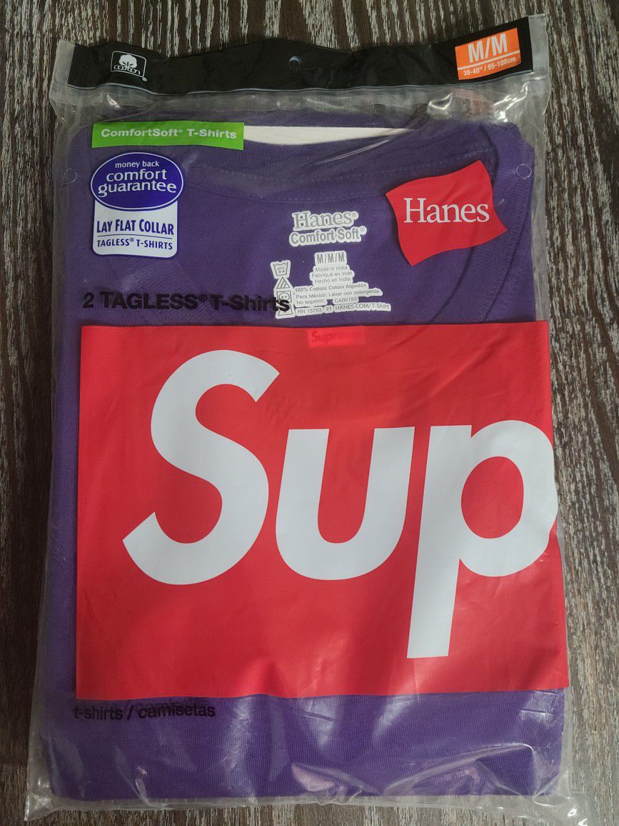 Supreme X Hanes PURPLE Tagless T-Shirts