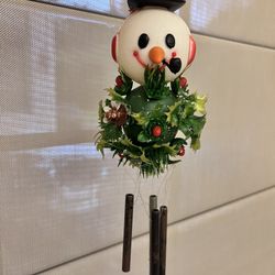 Vintage Christmas Mistletoe Wind Metal Chime Plastic Snowman/Christmas Ornament/Decoration
