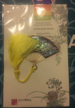 Korean fan bookmark