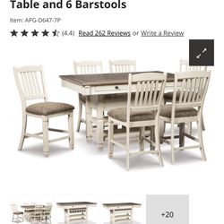Bolanburg Counter Height Dining Table With Drawers And Chairs