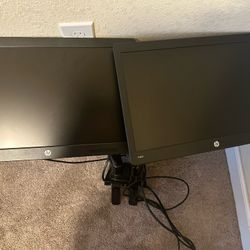 Dual Monitor Setup With Desk mount 
