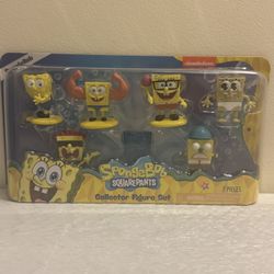 SpongeBob SquarePants Collectible Figure Set 7 Pieces Set Nickelodeon Sponge BoB