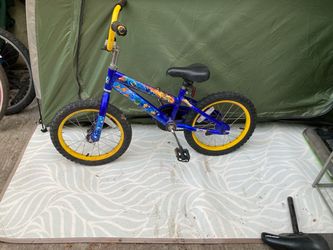 Kids BMX Bike Blue Yellow Ocean Graphics, sold AS-is, cash only.