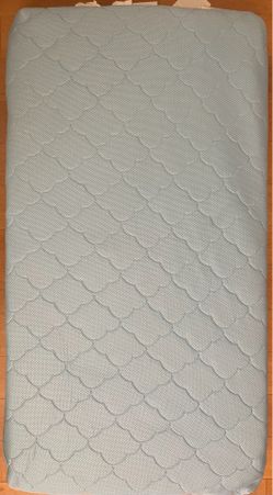 Newton Baby Crib Mattress in Blue plus Newton waterproof ultra-breathable mattress pad (white)