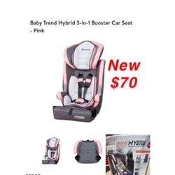 New baby trend hybrid 3&1 booster car seat $70 in box east Palmdale (pink gray)
