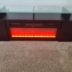TV stand w/ built in heater and color changing LED