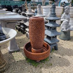 Concrete Pebble Bowl Fountain / Cement Backyard Garden Outdoor Fountains
