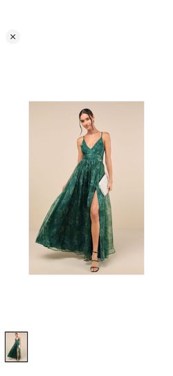 Lulus Green Floral Maxi dress size Medium New with tags