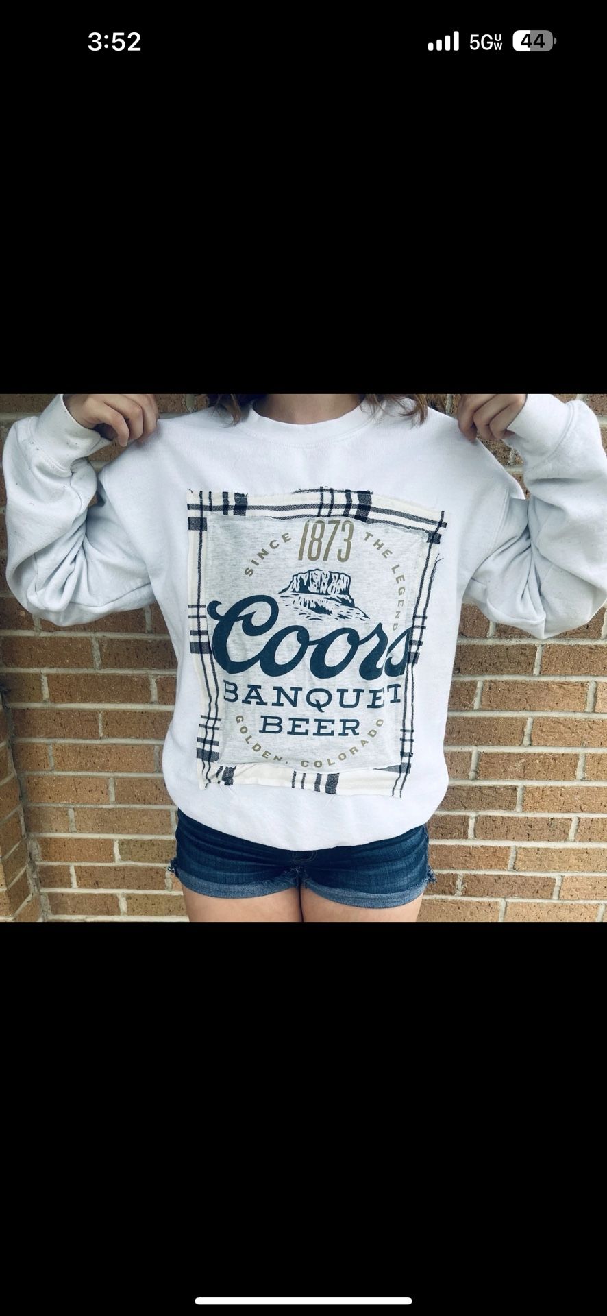 upcycled coors banquet sweatshirt