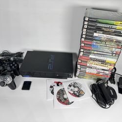 PlayStation PS2 Fat Console Bundle Lot 27 Games 2 Controllers + More!