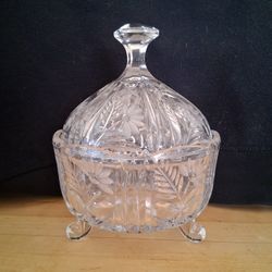Vtg Anna Hutte Bleikristall 24% Lead Crystal Candy Jar