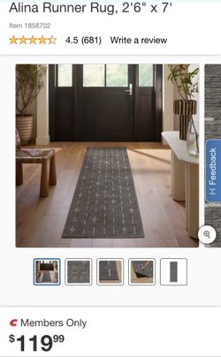 New Ruggable Flatwoven Washable Alina Runner Rug, 2'6" x 7' with a matching pad