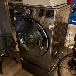 24 in. W 2.4 cu. ft. SMART All-in-One Compact Front Load Washer & Ventless Dryer Combo in Graphite Steel with Steam