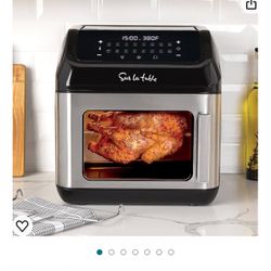 Sur La Table Air Fryer, 13 Qt with Easy Open Door, 7-in-1 Multifunctional Air Fryer with 16 One-Touch Presets, Digital Touchscreen LED Display Maximum