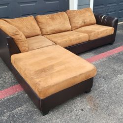 Brown L Shaped Sectional With Storage 