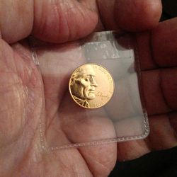 Rare 2005 Golden Jefferson Buffalo Nickel