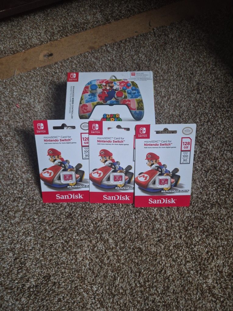 Sd Cards And Wire Controller For Nintendo Switch