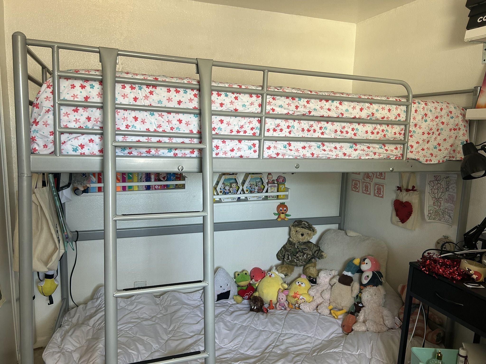 Grey Loft Bed Frame