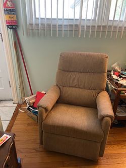 Beige slim reclining chair