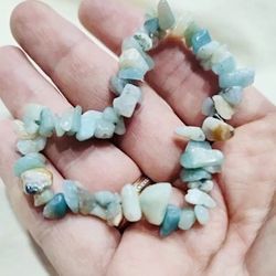 New Unworn Amazonite Gemstone Bracelet 8”