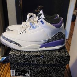Jordan 3 Dark Iris 100% AUTHENTIC Excellent Cond Sz 12 $150