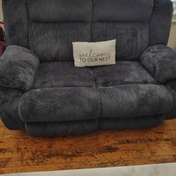 Blue Loveseat Recliner 