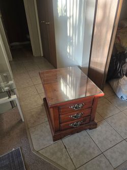 Beautiful Glass top wooden night stand
