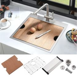 21 Inch Small Bar Sink Drop In Workstation-iAnonla 21x20 Kitchen Sink Drop In Bar Prep Sink Stainless Steel Bar Sink Small Kitchen Sink Rv Sink 16 Gau