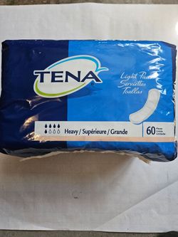 TENA 60 COUNT HEAVY PADS SEE  2ND PHOTO 12PACKS  AVAILABLE 5.00 EACH