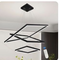 Modern 3-Ring Square LED Chandelier - Brand New