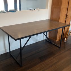 Wood And Metal Frame Dining Table 