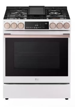 LG Studio 30” 6.3cu Instaview Gas Slide In with Pro Bake & Air Fry