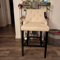 Upholstered barstools W/tufted back
