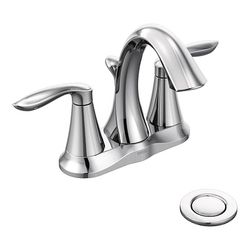 Moen Eva 6410 Chrome Two-Handle High Arc Center set Bathroom Faucet