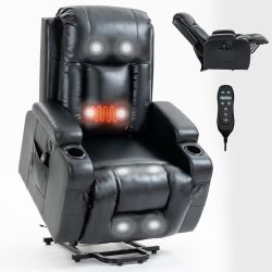 #A119ABC-Power Lift Recliner Chair for Elderly, Heavy Duty Motion Mechanism, USB Charging Port, Cup Holders