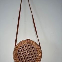 Brown Woven Crossbody Bag