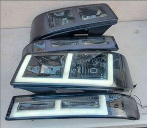 03-14 Chevrolet Express Gmc Savana LED DRL Headlights Luces Micas Calaveras Faros Faroles Focos Headlamps Chevy