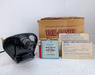Mid Century Vintage Bakelite Viewmaster View-Master 'Junior' Projector w/ Bonus Reels-WORKS!!