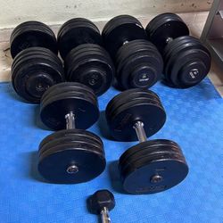 Black Steel Adjustable Weight Dumbbell Set
