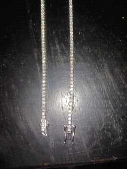 24" 2MM Natural Diamond Tennis Chain - White GOLD Valentines Day Discount