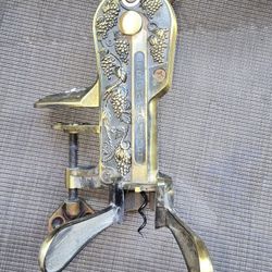 Brass Wine Bottle Opner And Platter
