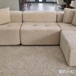 Modern Cloud Couch Sectional w/ Ottoman 