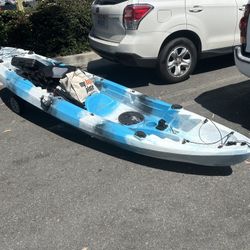 Fishing Kayak w/ Paddles, Dolly, Extras 