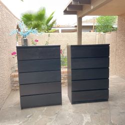 2 IKEA Black Dressers 