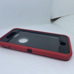 For iPhone SE , iPhone 7 / 8 Red With Black Full Cover Case Protector With Built In Screen Protector 