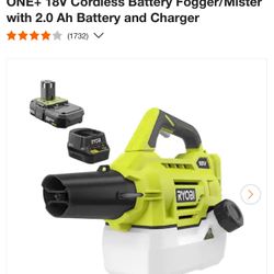 N.I.B. RYOBI Cordless Fogger/Mister w/ Battery/Charger