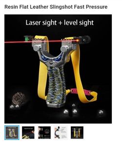 Resin Flat Leather Slingshot Fast Pressure Free Tied Laser Aiming Sling Outdoor Hunting Shooting Game